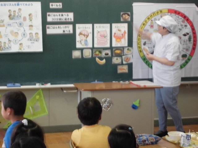 4の3の給食の様子