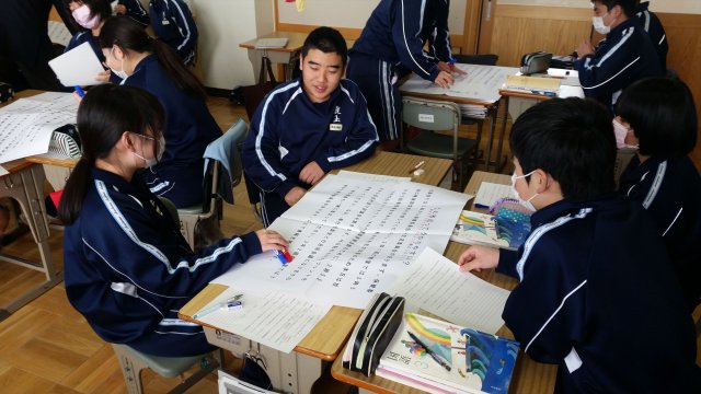 公開授業 国語科３年３組 ３年１組 2月 16年 麁玉中学校 ブログ 麁玉中学校