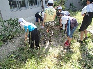 ビオトープ 田んぼの整備 4月 16年 萩丘小学校 ブログ 萩丘小学校