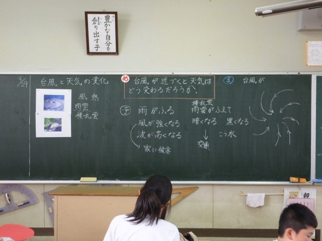授業後の黒板 パート1 10月 15年 浜名小学校 ブログ 浜名小学校