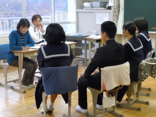 3年生 私立高校入試面接練習 2月 13年 春野中学校 ブログ 春野中学校