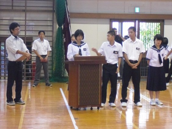９月２５日 金 新人戦壮行会 9月 15年 引佐南部中学校 ブログ 引佐南部中学校