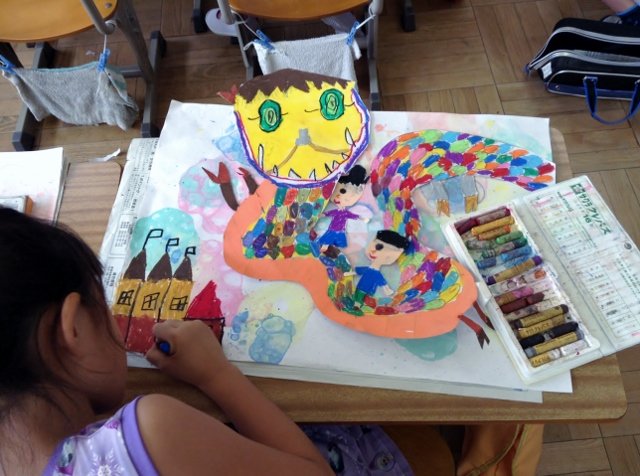 図工 りゅうの目のなみだ 10月 16年 北小学校 ブログ 北小学校