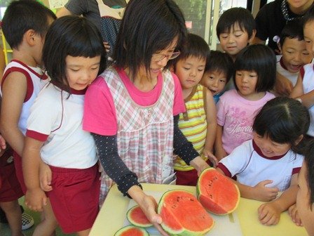 スイカの絵を描いたよ 9月 15年 北浜北幼稚園 ブログ 北浜北幼稚園