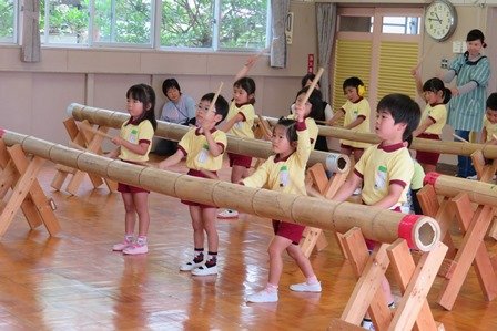 竹太鼓 素話し 5月 18年 北庄内幼稚園 ブログ 北庄内幼稚園