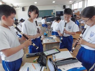 音楽の授業 リコーダー 6月 17年 舞阪中学校 ブログ 舞阪中学校