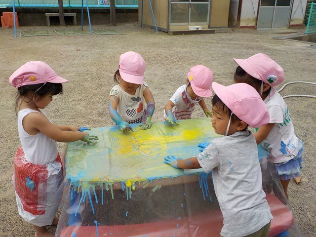 ぬるぬる ぺたぺた楽しかったね 7月 2018年 三方原幼稚園 ブログ 三方原幼稚園