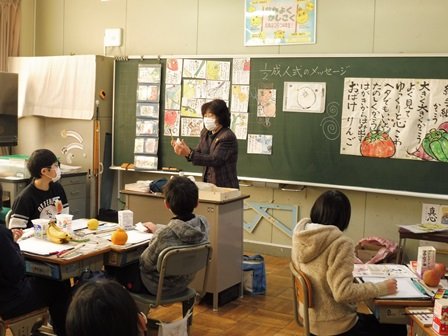 絵手紙教室を行いました ４ ６年 2月 16年 都田小学校 ブログ 都田小学校