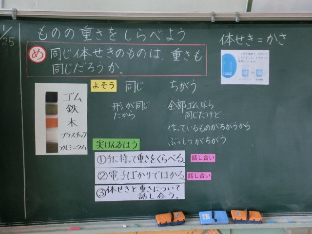 3年 研究授業 理科 ものの重さをしらべよう 11月 16年 与進小学校 ブログ 与進小学校